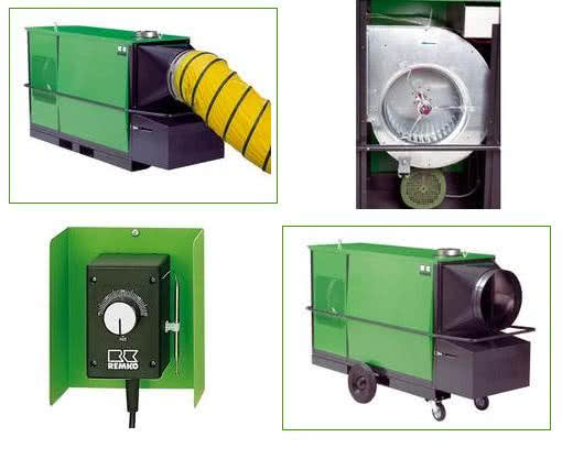 Nagrzewnice olejowe z odprowadzaniem spalin Remko HTK (88-160 kW) 