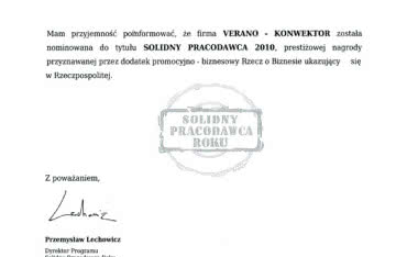 SOLIDNY PRACODAWCA 2010
