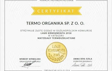 Trzy Laury Konsumenta dla firmy Termo Organika w roku 2018